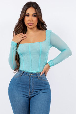 mesh corset crop
