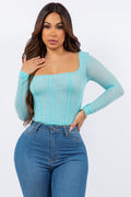 mesh corset crop