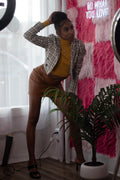 Brown Faux Mini Skirt