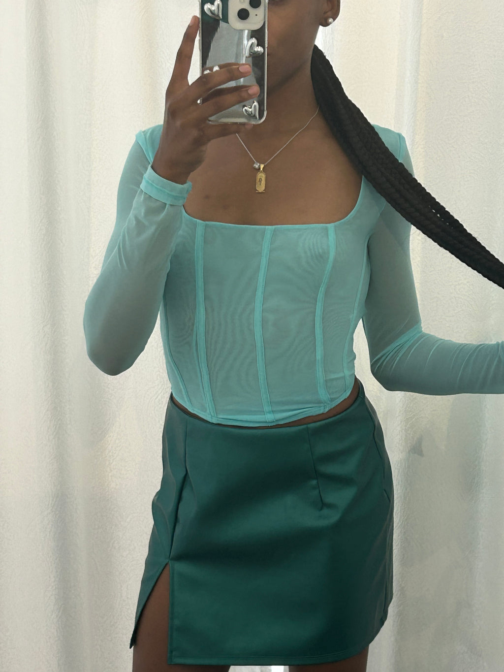 mesh corset crop