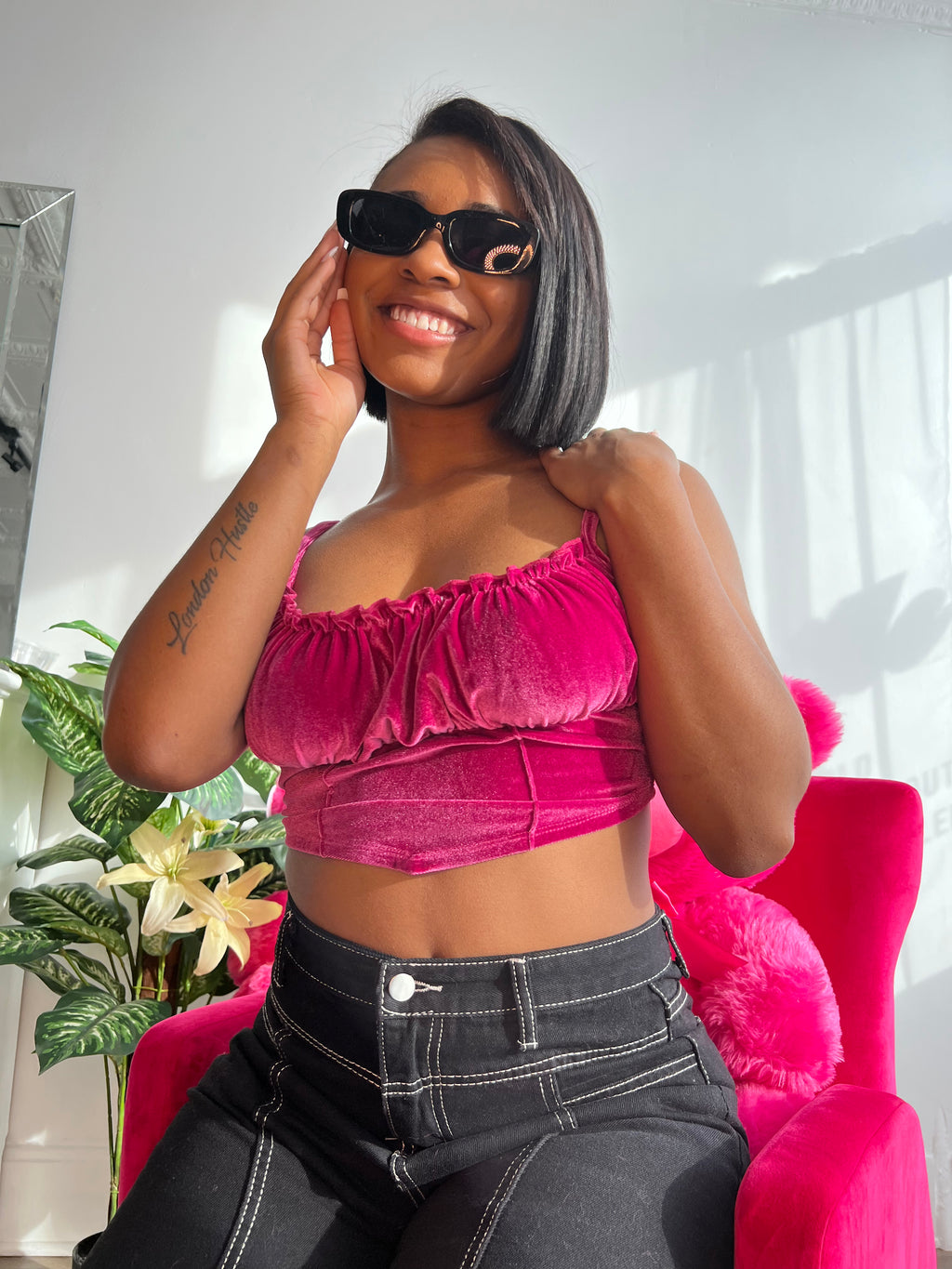 Ruffled Gal Velvet Top