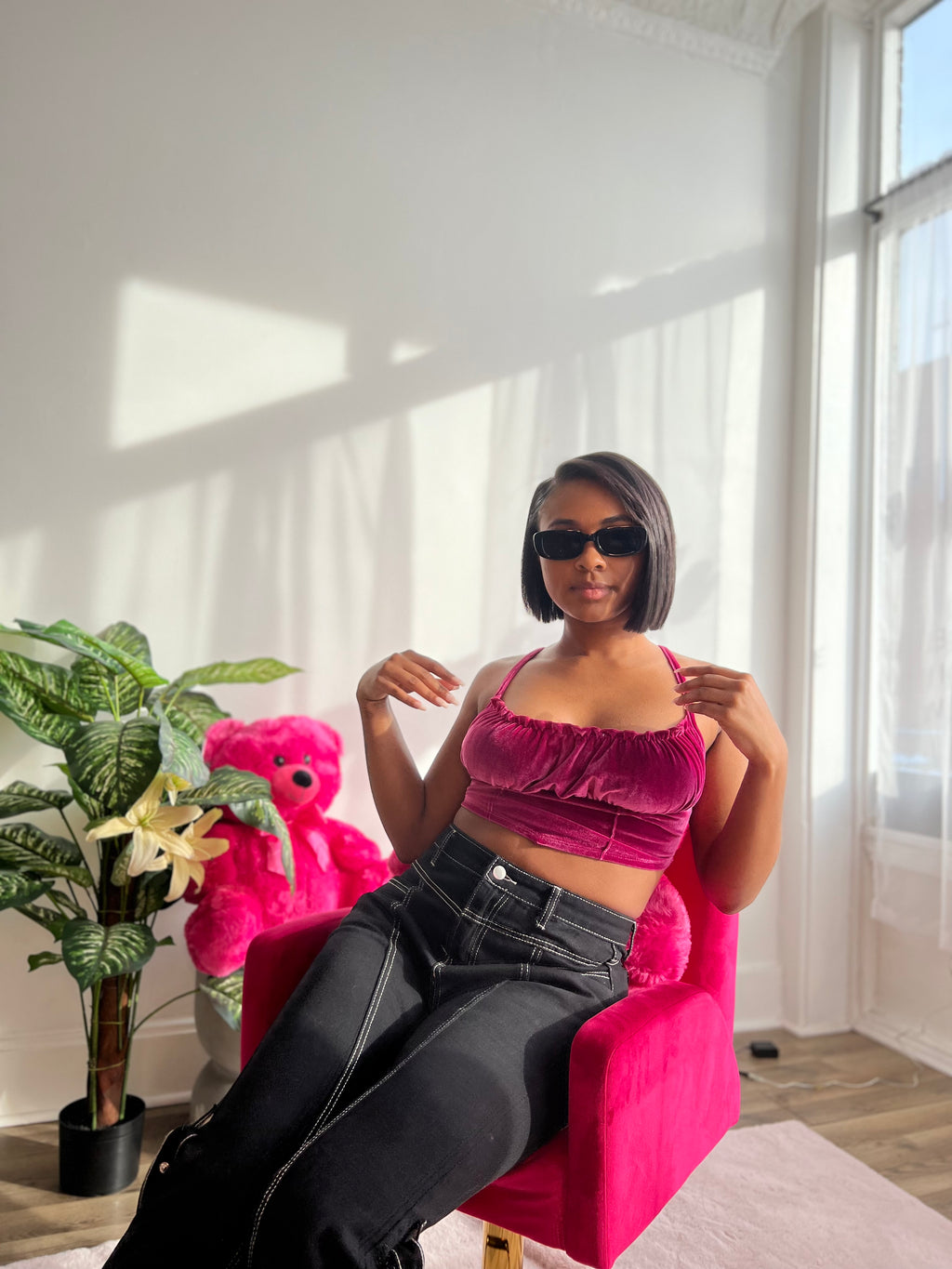 Ruffled Gal Velvet Top