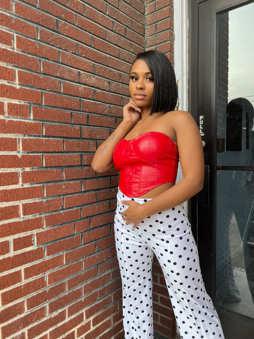 Ruby Red Leather Top